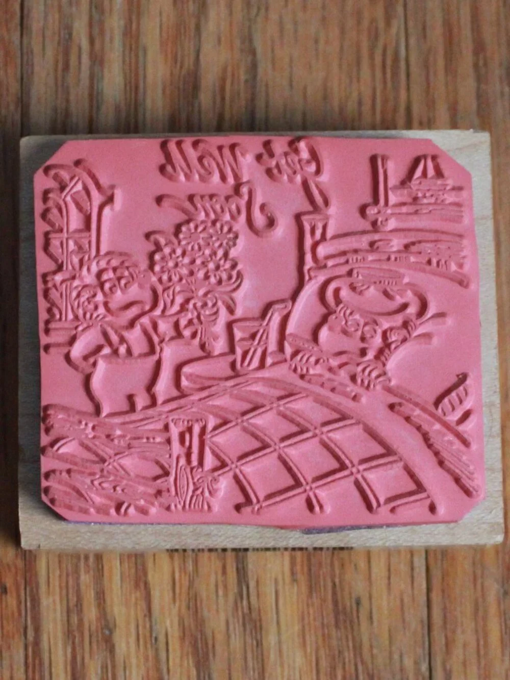 Vintage Inkadinkadoo (w/ Berenstain Bears) 1994 Wooden-Mounted Rubber Stamp